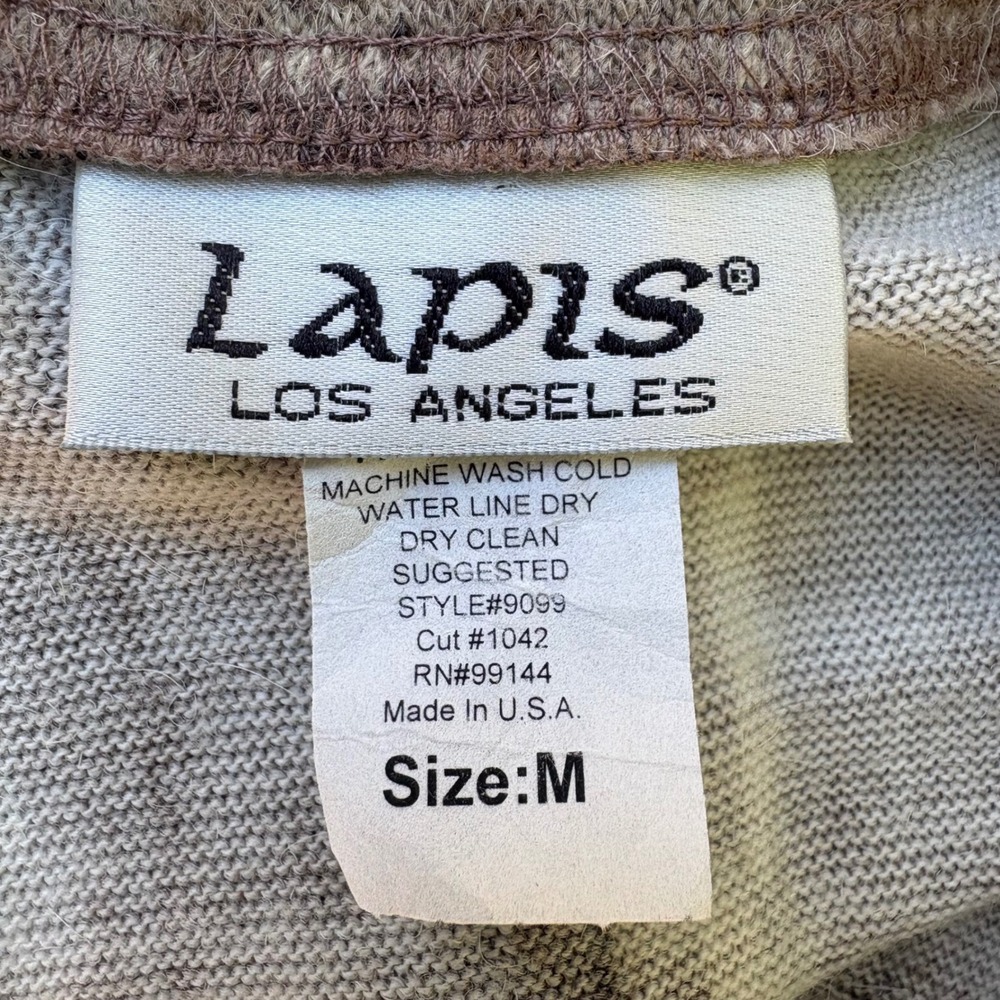 VTG Lapis Maxi Skirt M Brown Soft Wool Blend Floral Stripe A-Line Earthy Boho - Picture 5 of 6